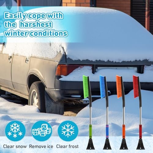 Uiifan 8 Pcs Snow Brush Ice Scraper 33" for Car Windshield,4 Colors