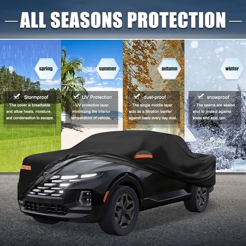 X AUTOHAUX Waterproof Full Car Cover for Hyundai Santa Cruz 210D-PU