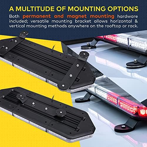 LAMPHUS NanoFlare 26 Inch 80W Amber White LED Strobe Light Bar For Truck