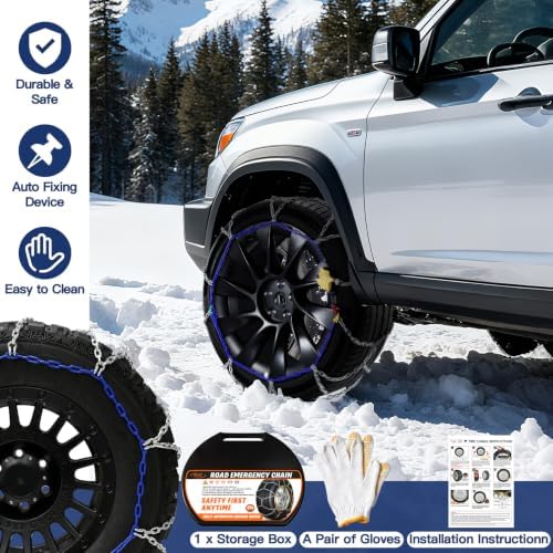DEDC Auto Lock Y-type Mn Steel Snow Tire Chain for car Suv 195 215 225 235