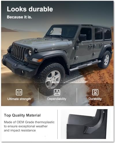 Kiwi Master Mud Flaps for 2018-2026 Jeep Wrangler JL (Not Willys/Rubicon)