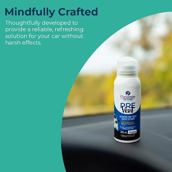 PreVent Car Fogger Deodorizing Air Refresher by Smart Common Sense, Long-Lasting Odor Control Spray for Vehicles, Lemongrass Fragrance, 3 fl. Oz