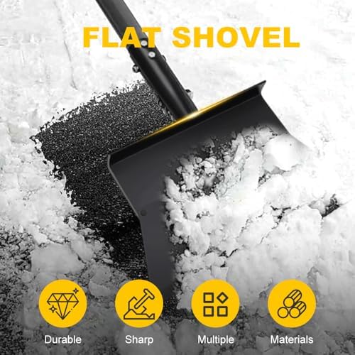 Ice Scraper Heavy Duty, 2026 New Snow Shovel, Ice Chopper for Driveway, 52 inch Flat Shovel with Adjustable Handle, Floor Scraper for Snow Ice, Weed Removal, Garden, Car Camping (1)