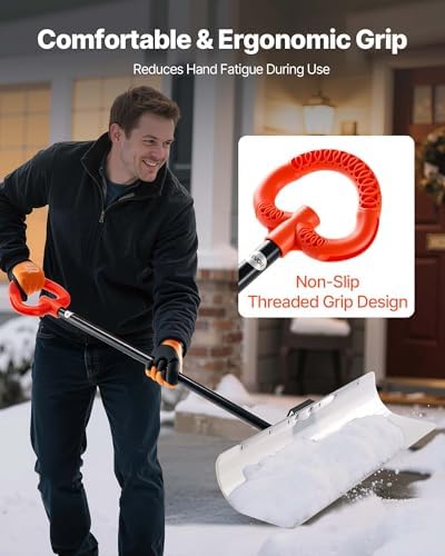 VEVOR Snow Pusher Shovel, 36 inch Wide Push Snow Shovel Plow for Driveway