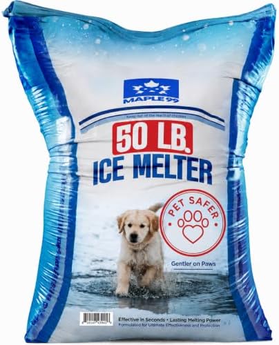 Maple99 Pet-Friendly Ice Melt, 50 lb Bag – Safer for Paws, Concrete & Lawns