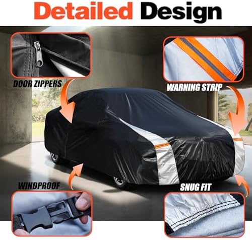 Chevrolet Chevy Camaro Car Cover 100% Waterproof All Weather, Gift with Towel, 10 Layers Car Cover Custom Fit 1970-2026 Camaro ZL1/SS/Z28/LT/LE/LS, Full Exterior Cover Rain Sun UV Protection.