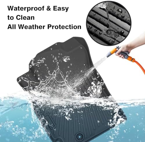 Powerty Floor Mats for 2019-2022 2023 2024 Kia Forte All Weather 3D TPE Anti-Slip Car Liners for 1st & 2nd Row Accessories