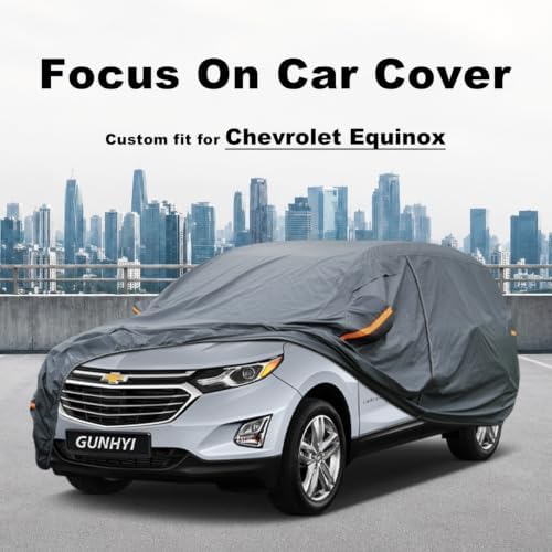 GUNHYI Premium Car Cover Custom Fit Chevrolet Chevy Equinox (2005-2026), 16 Layers Heavy Duty Car Cover Waterproof All Weather with Zipper Door for Sun Rain Snow Dust Uv Protection