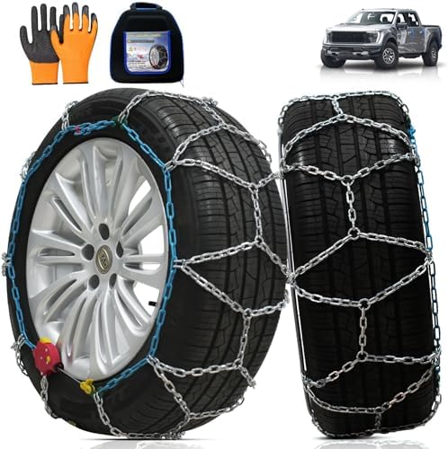 Coco Bird Heavy Duty AutoFixing Snow Chains Tire Chains for Light Truck, SUV & Pickup, Self-Tightening Design for Easy Installation, Titanium Alloy for Superior Durability,Set of 2(HRV-250,Auto-Trac)