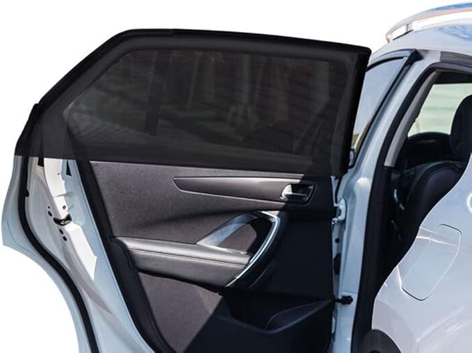 2Pack Car Window Mesh Screen 20"x43", Elastic Breathable Mesh Window Screen Sunshades Fit for Most Cars SUVs