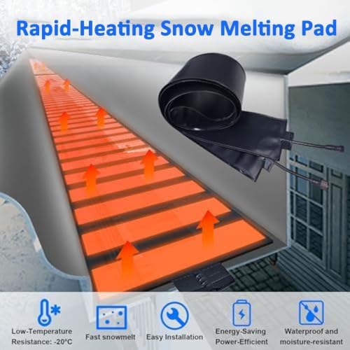 Outdoor Electric Snow Melting Mats for Roof Gutters,Flexible De-Icing Pad