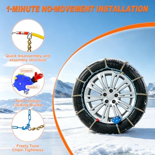 Auto Lock Snow Tire Chains for Car SUV 215 225 235 245 255 265