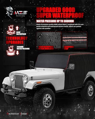 MZS 600D Waterproof Outdoor Cab Cover for CJ7 CJ-7 1976-1986