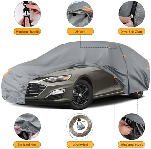 Waterproof Car Cover Compatible with 2008-2025 Chevy Malibu SS/LS/LT