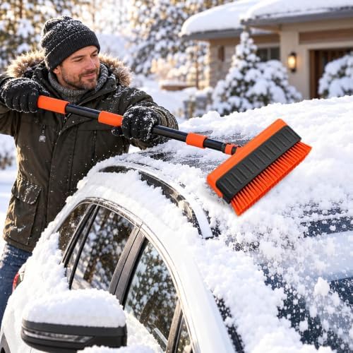 2027 Snow Rake Roof Snow Removal Tool, Light Snow Roof Rake for Cars