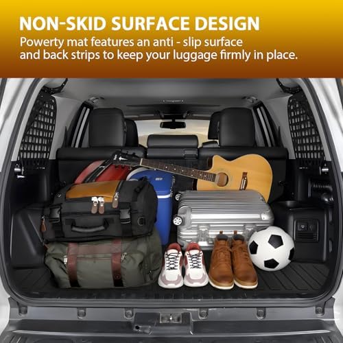 Powerty Floor Mat Cargo Liner for Toyota 4Runner 2010-2024 (Fit 7 Seats) All Weather 3D TPE Anti-Slip Car Protection, 1st & 2nd Row Set with Rear Cargo Mat Accessories