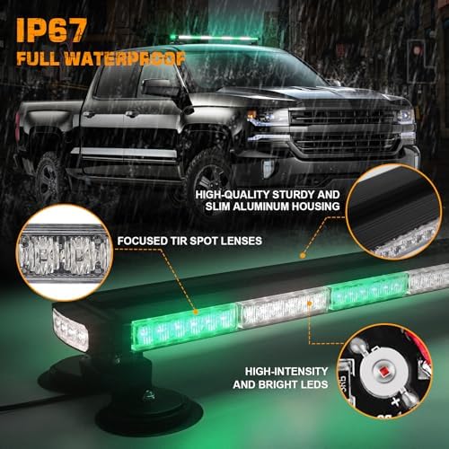XRIDONSEN 37 Inch 104 LED Roof Strobe Lights Top Magnetic light Bar