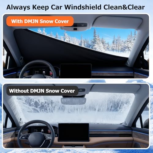 DMJN [2026 Upgraded Car Windshield Cover for Ice and Snow,Windshield Snow Cover for Winter Snow & Frost, 700D Heavy-Duty, Suitable for Cars, Suvs, Trucks-Medium
