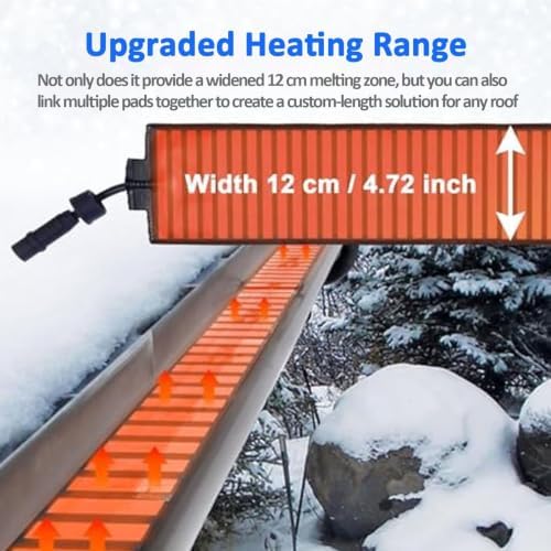 Outdoor Electric Snow Melting Mats for Roof Gutters,Flexible De-Icing Pad