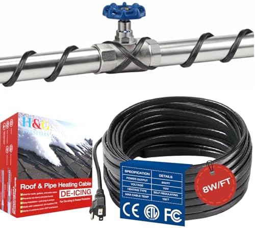 H&G lifestyles 8W/FT Heat Tape for Water Pipes 6FT