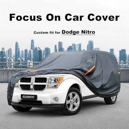 GUNHYI Premium Car Cover Custom Fit Dodge Nitro, 16 Layers Heavy Duty Car Cover Waterproof All Weather with Zipper Door for Sun Rain Snow Dust Uv Protection