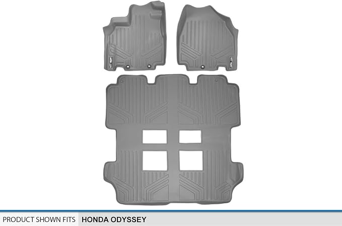 SMARTLINER Custom Fit Floor Mats 3 Row Liner Set for 2011-2017 Honda Odyssey