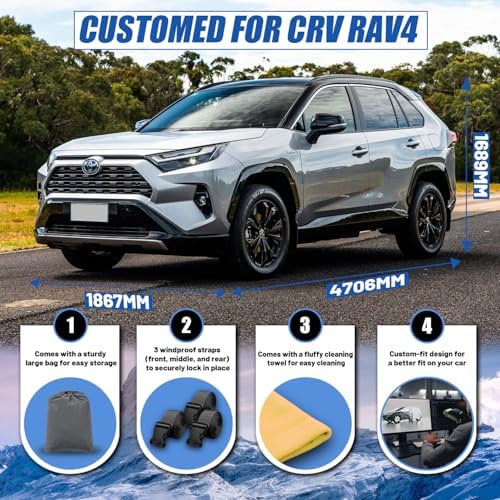 SUV Car Cover Custom Fit for Honda CRV (1995-2026), Toyota RAV4 (1996-2026)