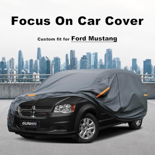 GUNHYI Premium Car Cover Custom Fit Dodge Caravan, 16 Layers Heavy Duty Car Cover Waterproof All Weather with Zipper Door for Sun Rain Snow Dust Uv Protection