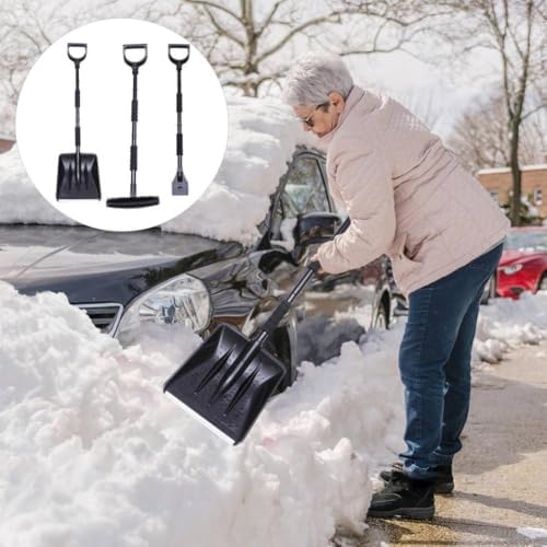 Detachable Brush Ice Scraper Shovel Set for Winter Roof Snow and Ice Removal Compatible with Car Surfaces