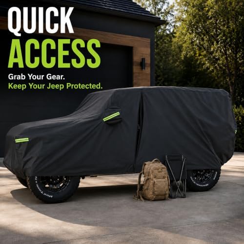 Waterproof Cover for Jeep Wrangler 2-Door with Driver Door Zipper
