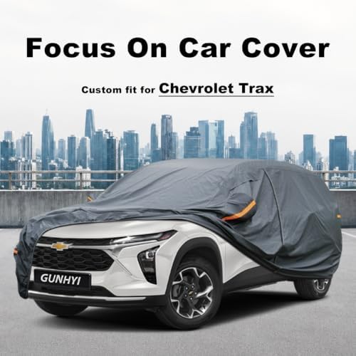 GUNHYI Premium Car Cover Custom Fit Chevrolet Chevy Trax (2013-2026), 16 Layers Heavy Duty Car Cover Waterproof All Weather with Zipper Door for Sun Rain Snow Dust Uv Protection