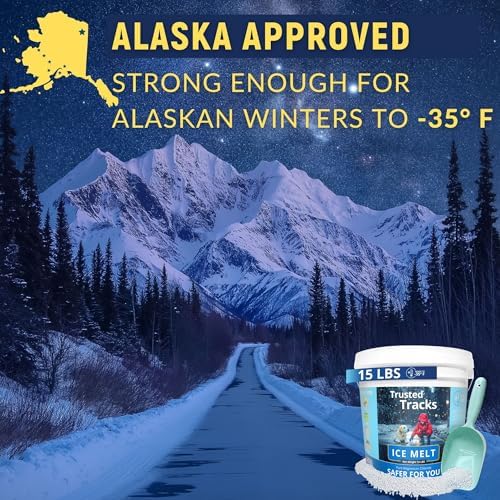 FIREKI Ice Melt, Pet Safe Ice Melt, 15 LBS Premium Snow Melter, Pure Magnesium Chloride, Safer for Pets, Concrete, Effective to -35 F, 15 lb