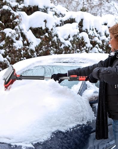 SEG Direct 42" Extendable Snow Brush with Ice Scraper, Snow Brush for Car