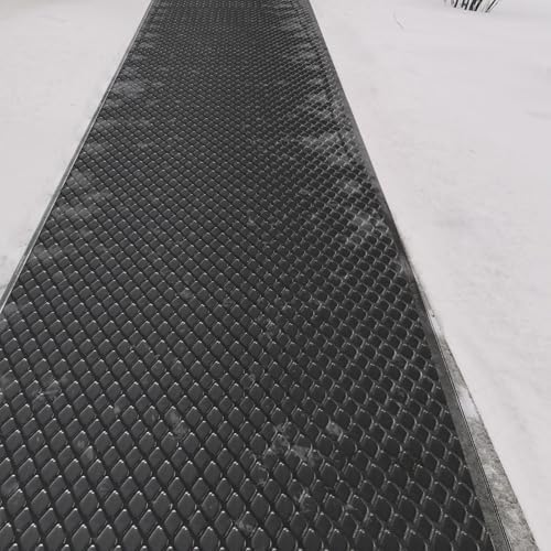 JOJOCY Outdoor Heated Snow Melting Mats, 110V Non-Slip Electric Ice Melting Mats for Driveways, Walkways, Stairs & Sidewalks Weatherproof PVC Heated Mats with 15ft Power Cord (54×305cm(21"×10ft))