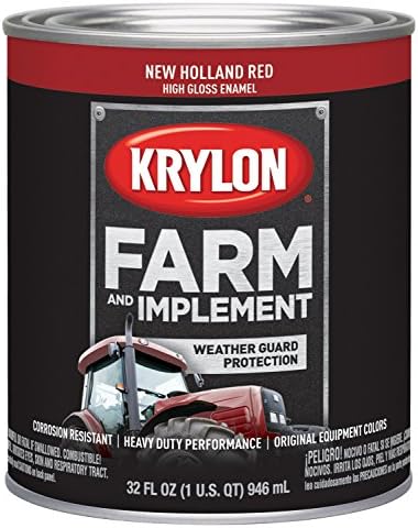 Krylon® 2035 Farm & Implement Brush, High Gloss, New Holland Red, 1 Quart Architectural Paints