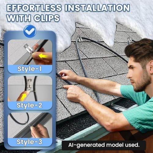 80 FT Self Regulating Roof Gutter Heating Cable Kit for Snow Melt