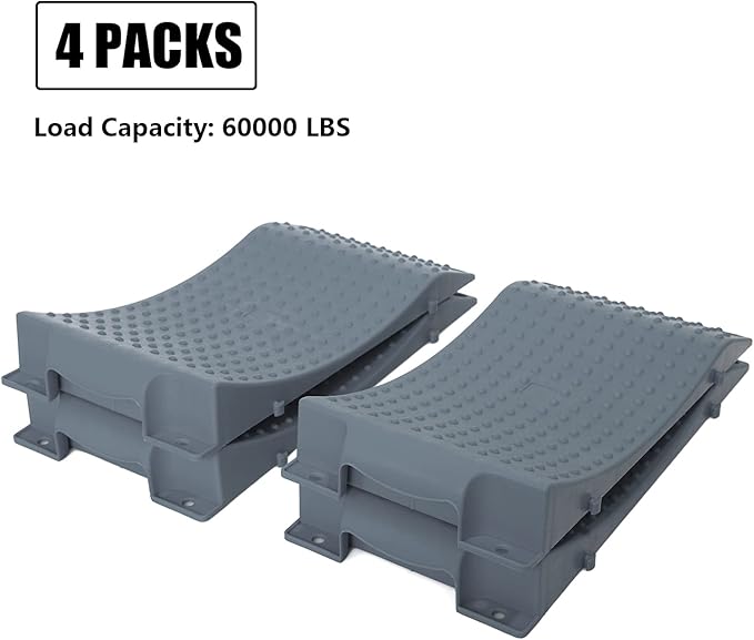 Tire Saver Ramps Anti-Slip Pads 4 Pack Design, Car Tire Wheel Ramps for Flat Spot and Flat Tire Prevention Anti-Slip Pads for Storage Carrying Bag Easy to Store