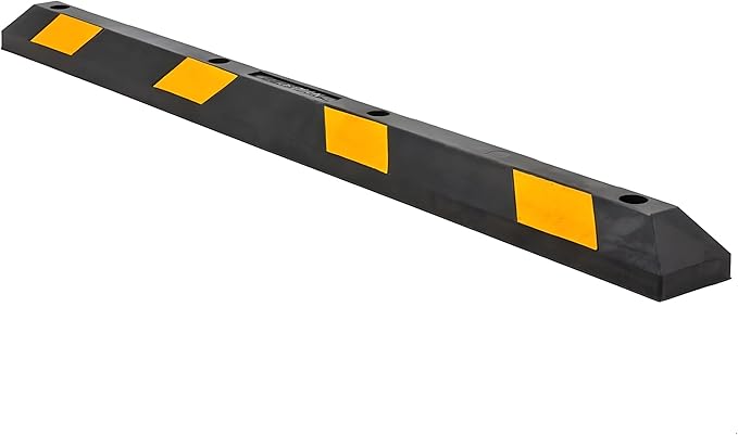Guardian 6' Parking Stopper for Garage, Rubber Curb, Mounting Holes