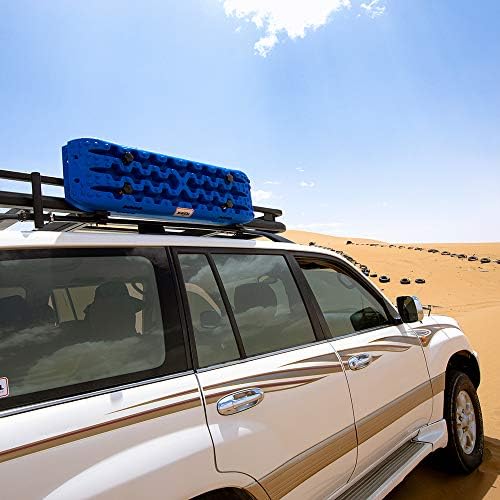 X-BULL New Recovery Traction Tracks Sand Mud Snow Track Tire Ladder 4WD (Blue, 3gen), Bag+Hardware+Tracks