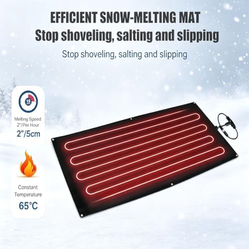 Snow Melting Mat,Snow and Ice Melting Pad for Roof Stairs Walkway Garage