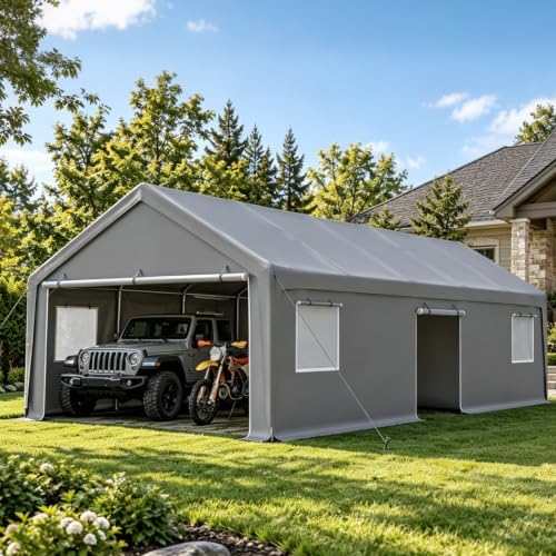 13x26ft Heavy Duty Carport Outdoor Garage Canopy with Weatherproof Shelter