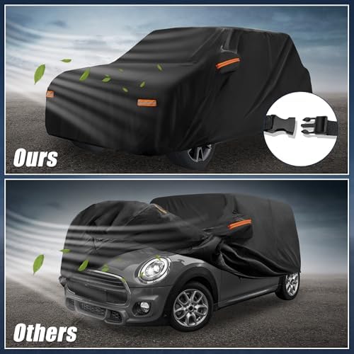 X AUTOHAUX Full Car Cover for Mini Cooper 2DR 2002-2021 210D-PU w/Zipper