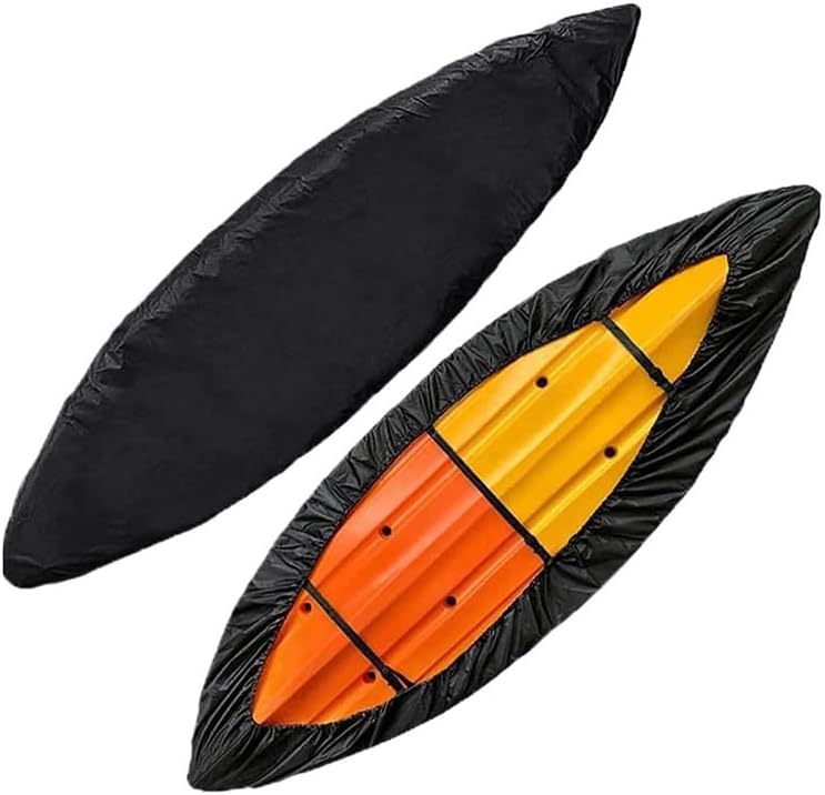 Kayak Cover for Lifetime Yukon Angler 116 Fishing 2020–2026, with Adjustable Drawstring and Buckle, for Outdoor Storage and Roof Rack Transport, Easy to Secure and Remove,A Black