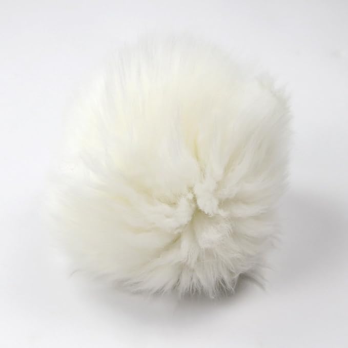 Yontree Fashion Fluffy Steering Wheel Covers for Women/Girls/Ladies Australia Pure Wool 15 Inch 1 Set 3 Pcs (White)
