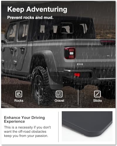 Kiwi Master Mud Flaps for 2020-2026 Jeep Gladiator (Not Fit Rubicon/Mojave)