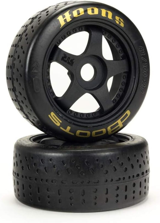 ARRMA DBoots Hoons 42/100mm Gold Belted RC Tires Mounted on 2.9" 5-Spoke 17mm Hex Wheels (Set of 2): ARA550071,Black