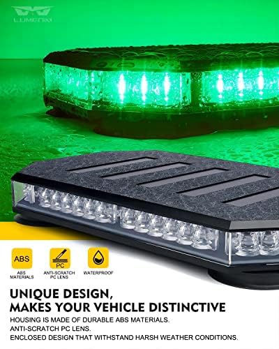 LUMENIX 42 LED Green Rooftop Strobe Beacon Light Bar with Controller