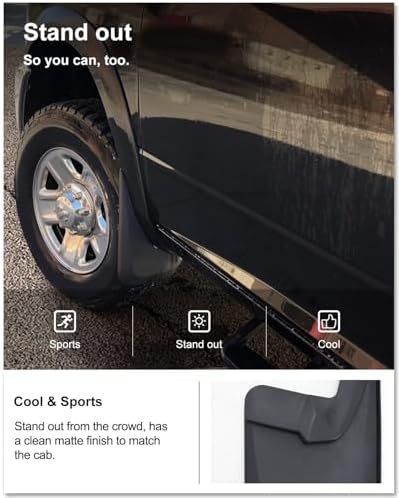 Kiwi Master No Drill Mud Flaps for 2009-2018 Ram 1500/2500/3500 with Fender