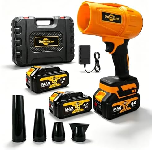 Leaf Blower 1000G, 20V Electric Leaf Blower with Powerful Airflow, for Patio Cleaning, Garage Duster & Car Dryer, with 2X 4Ah Batteries