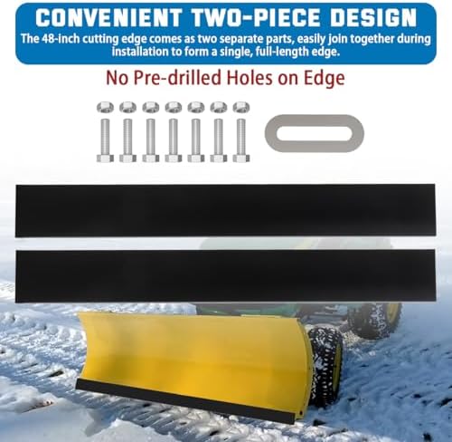 48" Universal Poly Snow Plow Cutting Edge, 1/2" Heavy-Duty Scraper Bar